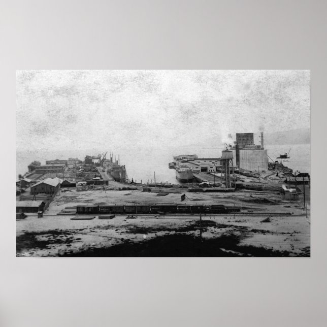 Lagerhäuser an der Wasserfront in Astoria, oder Fo Poster (Vorne)