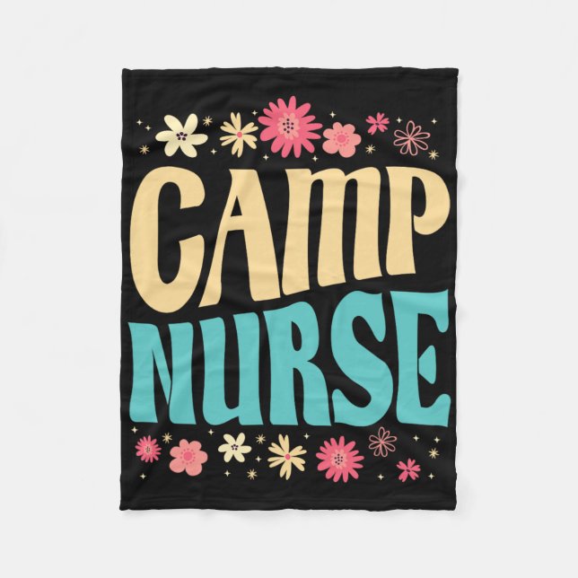 Lagerkrankenschwester Blumenoutfit Sommer Camping  Fleecedecke (Vorderseite)
