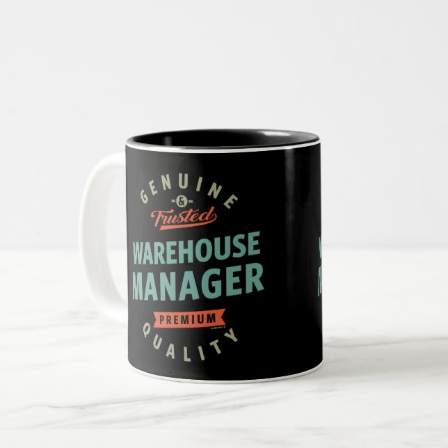 Lagermanager Zweifarbige Tasse (Vorderseite Links)