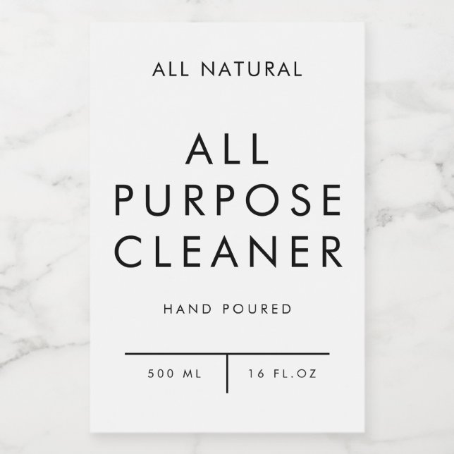 Lagerung der Produktkennzeichnung - CLEANER Lebensmitteletikett (Einzelnes Label)