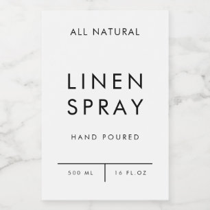 Lagerung der Produktkennzeichnung - LINEN SPRAY Lebensmitteletikett