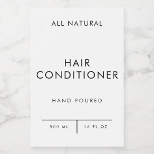 Lagerung des Produktetiketts HAIRCONDITIONENT Lebensmitteletikett