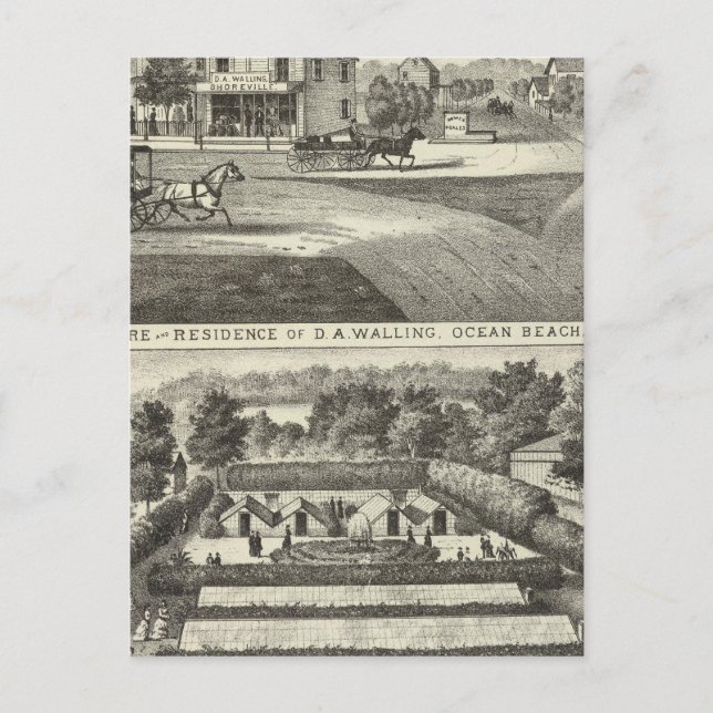 Lagerung und Wohnsitz von DA Walling Postkarte (Vorderseite)