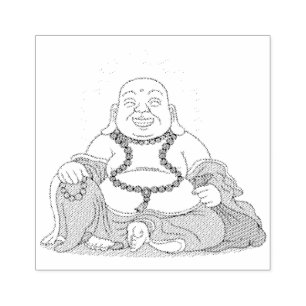Laghing Maitreya Buddha Gummi Briefmarke Gummistempel