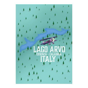 Lago Arvo Italien Reisekarte Fotodruck