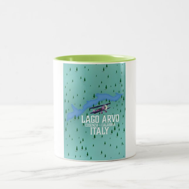 Lago arvo Reiseplan Italien Zweifarbige Tasse (Mittel)
