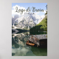 Lago di Braies Italien Reisen Kunst Vintag