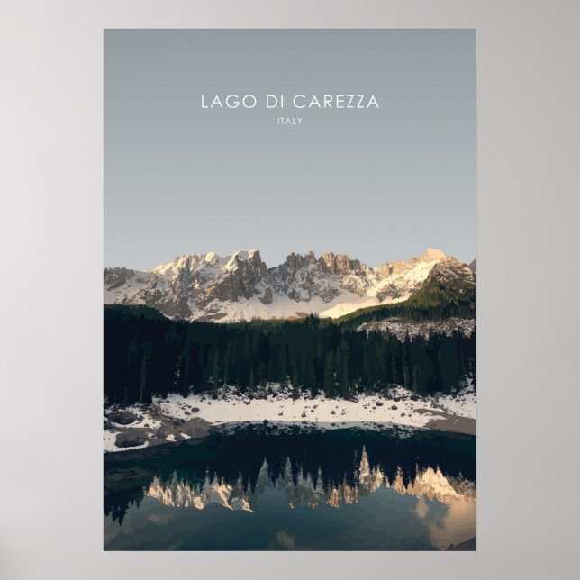 Lago Di Carezza, Italien Reisevorführung Poster (Vorne)