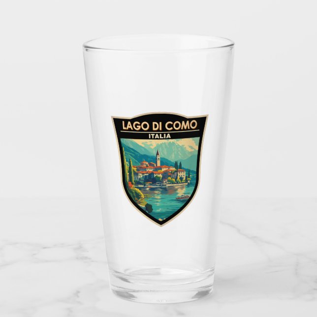 Lago di Como Italia Abzeichen für Reisen Glas (Vorderseite)