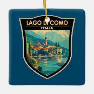 Lago di Como Italia Abzeichen für Reisen Keramikornament
