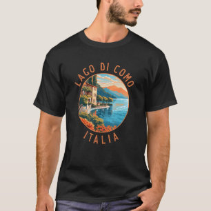 Lago di Como Italia Distressed Circle Vintag T-Shirt