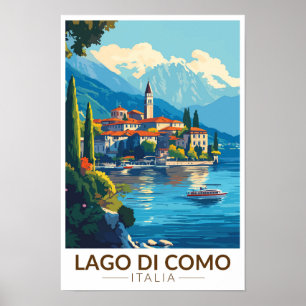 Lago di Como Italia Lombardia Reisen Vintag Poster