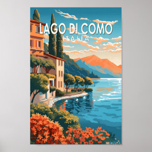 Lago di Como Italia Reisen Vintag Poster