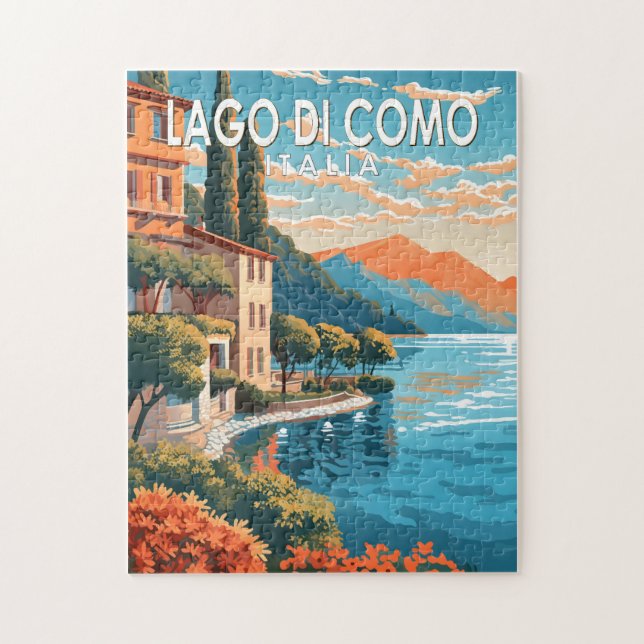 Lago di Como Italia Reisen Vintag Puzzle (Vertikal)