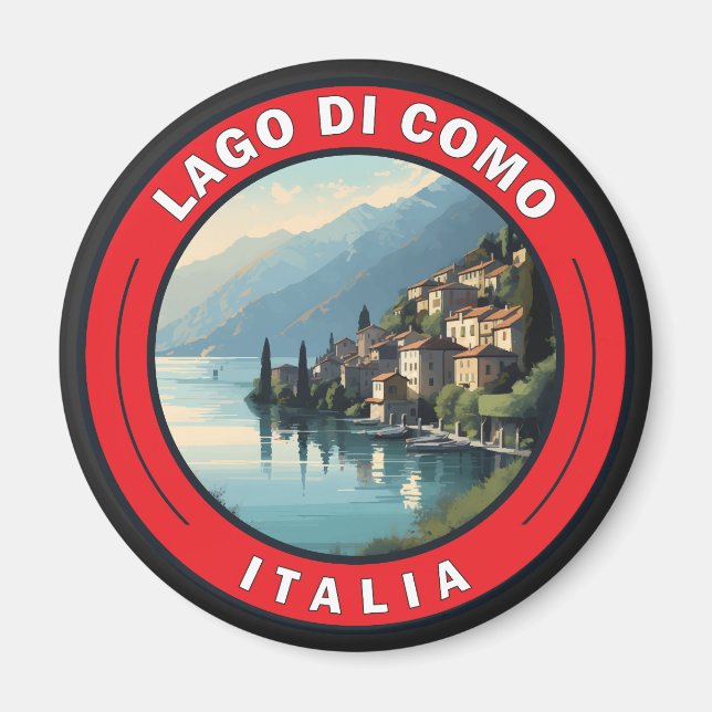 Lago di Como Italien Abzeichen Magnet (Vorne)