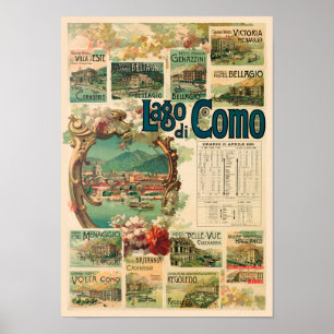 Lago di Como Italien Vintage Poster 1893