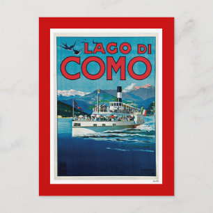 "Lago di Como" Vintage italienisches Reiseposter Postkarte