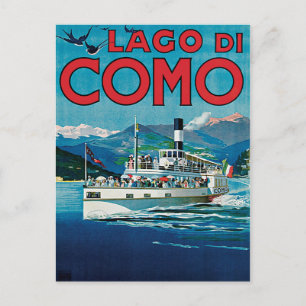 Lago Di Como Vintage Reiseposter Postkarte