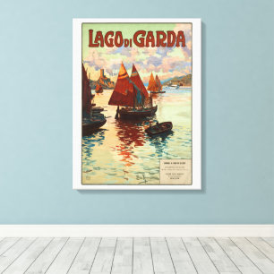 Lago di Garda, Gardasee, Italien Vintage Travel, L Leinwanddruck