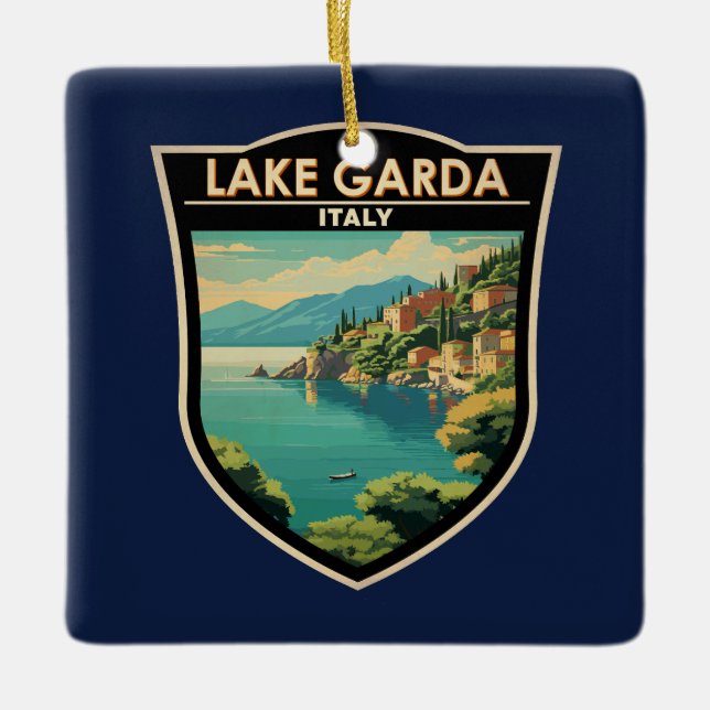 Lago di Garda Italia Wandern Vintag Keramikornament (Vorderseite)