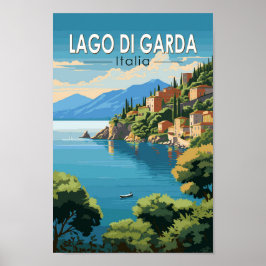Lago di Garda Italia Wandern Vintag Poster