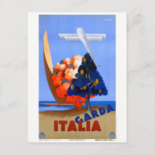 Lago di Garda Lake Garda Italien Vintage Poster Postkarte