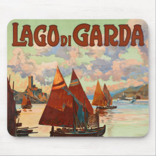 Lago di Garda, Lake Garda, Italien Vintage Reise,  Mousepad