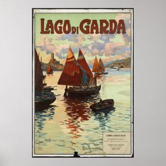Lago di Garda Vintage Reiseplaner und Retro Print Poster
