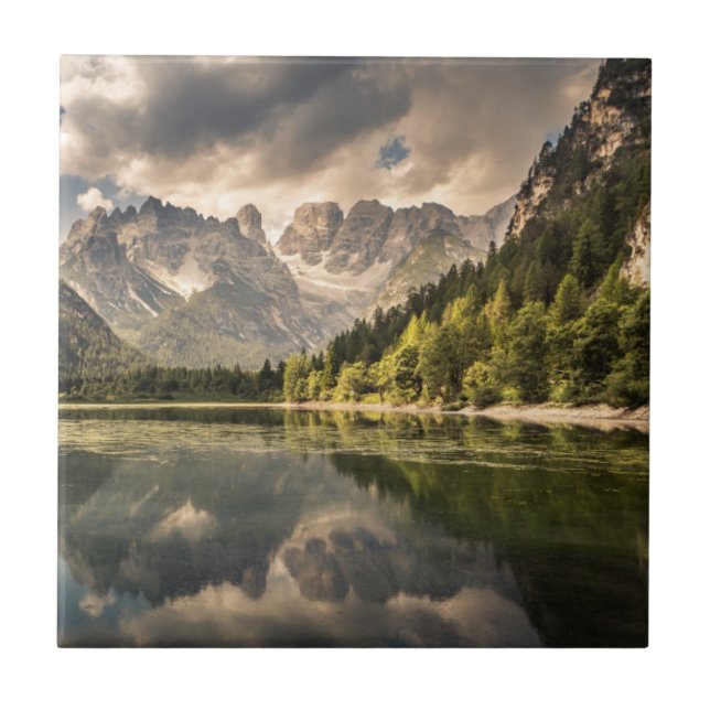 Lago Di Landro Dürrensee, Italien Fliese (Vorderseite)