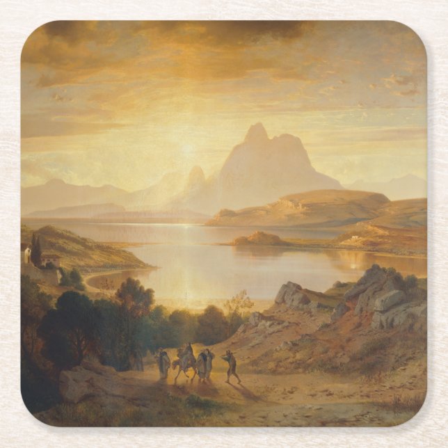 Lago di Lugano - Albert Zimmermann Rechteckiger Pappuntersetzer (Vorderseite)