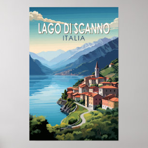 Lago di Scanno Italien Reise Kunst Vintage Poster