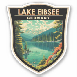 Lago Eibsee Deutschland Reisen Vintag Aufkleber