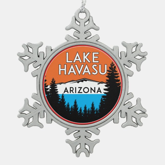 Lago Havasu Arizona Schneeflocken Zinn-Ornament (Vorderseite)