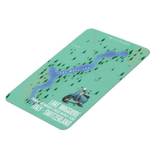 Lago Maggiore Italien - Schweiz Karte Magnet