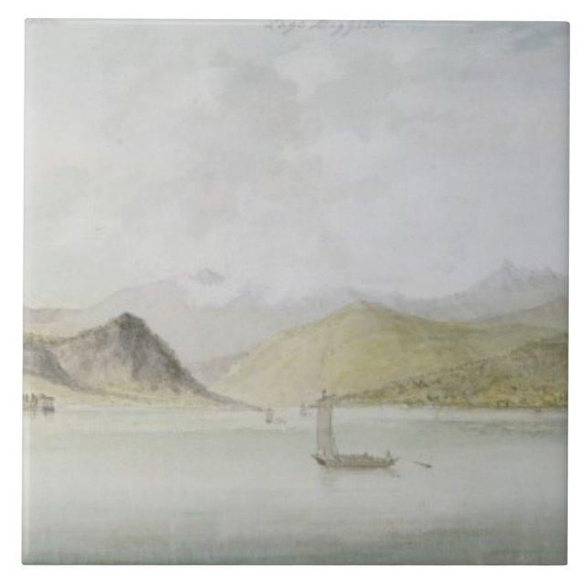 Lago Maggiore (w/c, Stift, Tinte und Graphit auf Fliese (Vorderseite)