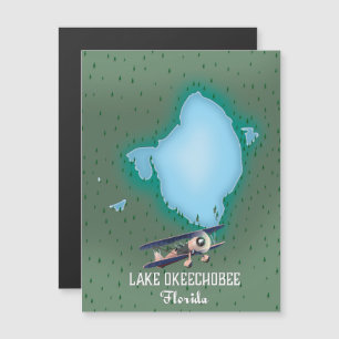 Lago Okeechobee Florida Karte. Magnetkarte