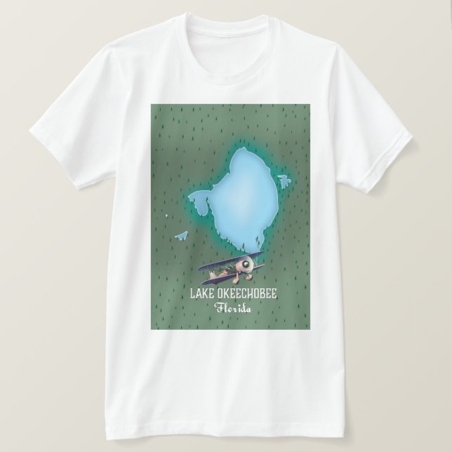 Lago Okeechobee Florida Karte. T-Shirt (Design vorne)