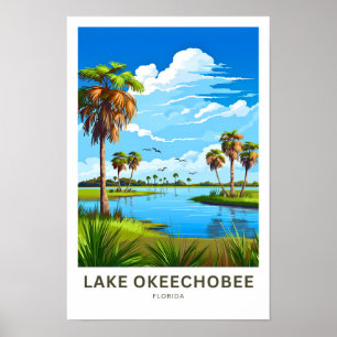 Lago Okeechobee Florida Travel Print Poster