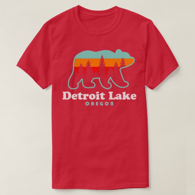 Lago Oregon Bear Retro Sunset T-Shirt (Design vorne)