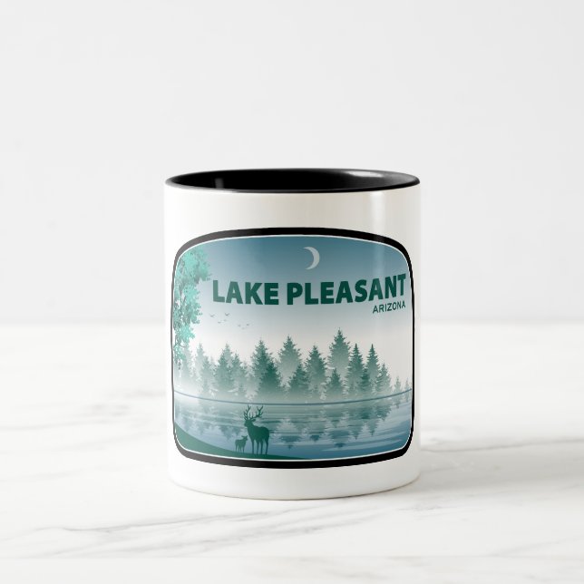 Lago Pleasant Arizona Deer Zweifarbige Tasse (Mittel)