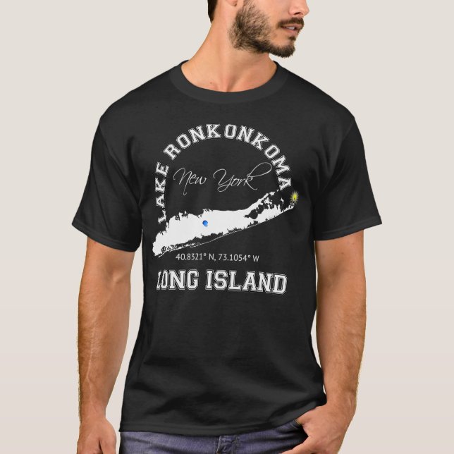 Lago Ronkonkoma Long Island New York Varsity T-Shirt (Vorderseite)
