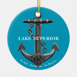 Lago Superior Patriotic Notanker Keramik Ornament