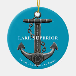 Lago Superior Patriotic Notanker Keramik Ornament