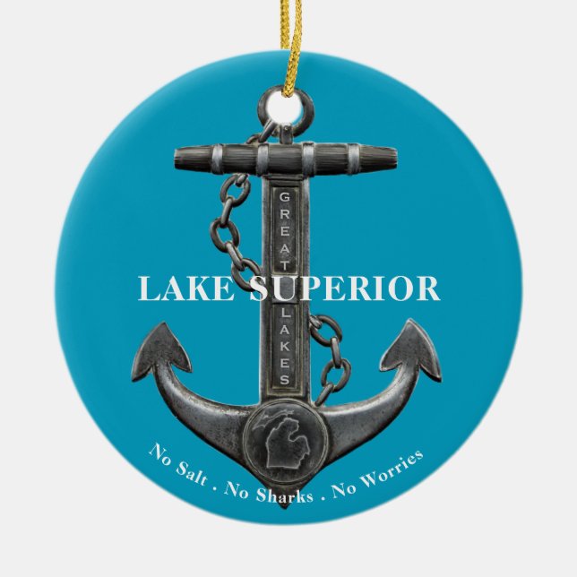 Lago Superior Patriotic Notanker Keramik Ornament (Vorne)