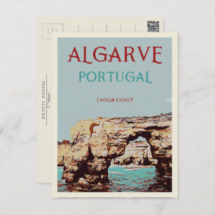 Lagoa Küste Abbildung Algarve Portugal Postcard Postkarte