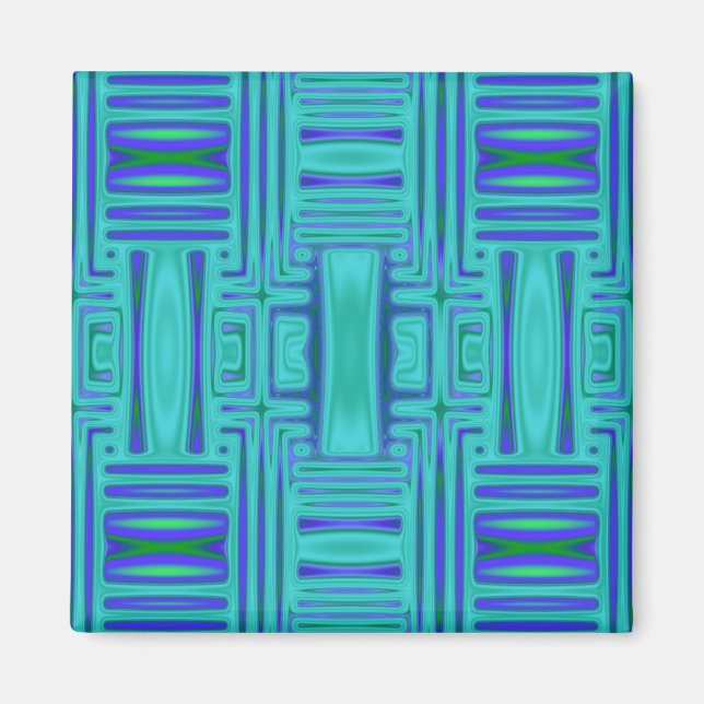 Lagoon Blue Geometric Magnet (Vorne)