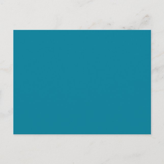 Lagoon Deep Aquamarin Blue Solid Trend Farbe Hinte Postkarte (Vorderseite)