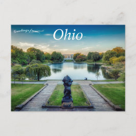 Lagoon mit Statue Cleveland Museo Cantonale d'Arte Postkarte
