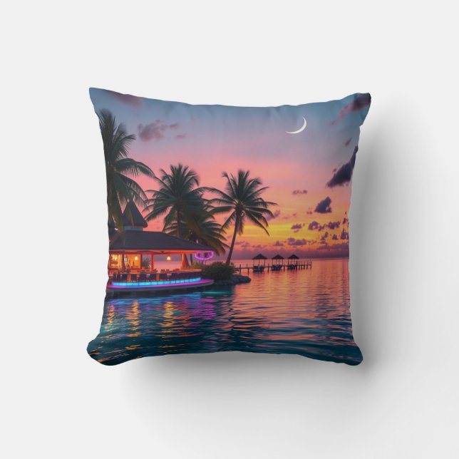 Lagoon Sunset & African Suns Kissen (Vorderseite)