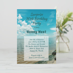 Lagoon Water n Sky Man's Birthday Party Template Einladung